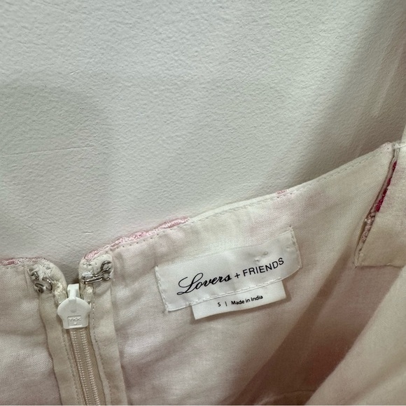 Lovers + Friends Reece Midi Dress Front Slit Embroidered Eyelet Flower Small - Picture 6 of 9